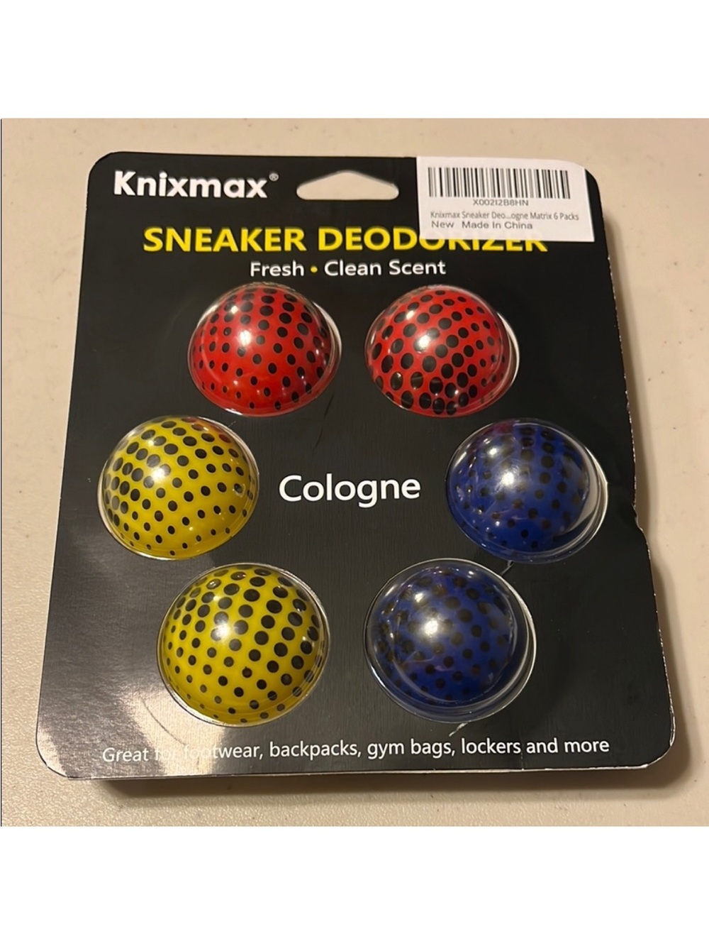 knix Sneaker Deodorizers 6-Pack — Red, Yellow, Blue